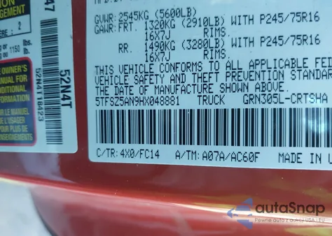 2017 Toyota Tacoma Sr5 V6 z USA, uszkodzony, nr VIN 5TFSZ5AN9HX048881